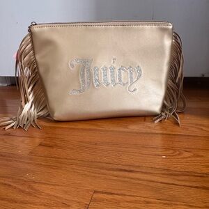 Juicy Couture Metallic Gold Fringe Travel Bag NWT